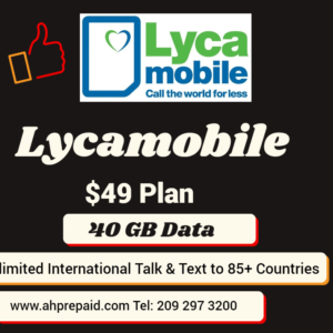 Lyca Mobile eSIM USA $49 Plan Including 40BG 5G Data